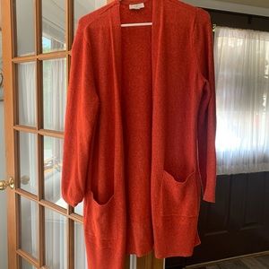 Loft Orange Cardigan Medium